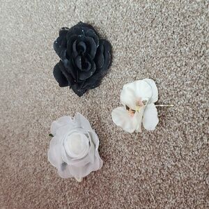 3 Flower Hair Pieces